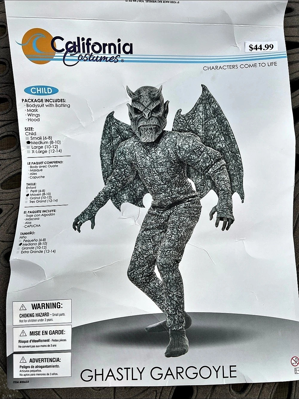 California Costumes Ghastly Gargoyle Halloween Costume Size Medium